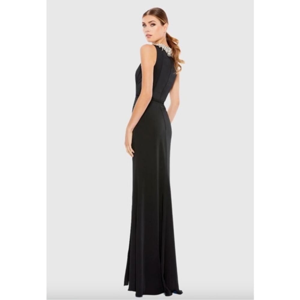 Mac Duggal Black Maxi Dress with Silver Embellishments - Picture 2 of 14